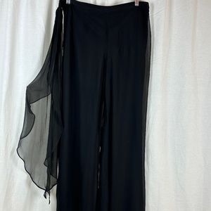 Cache Black Wide Leg Pants with Sheer Overlay